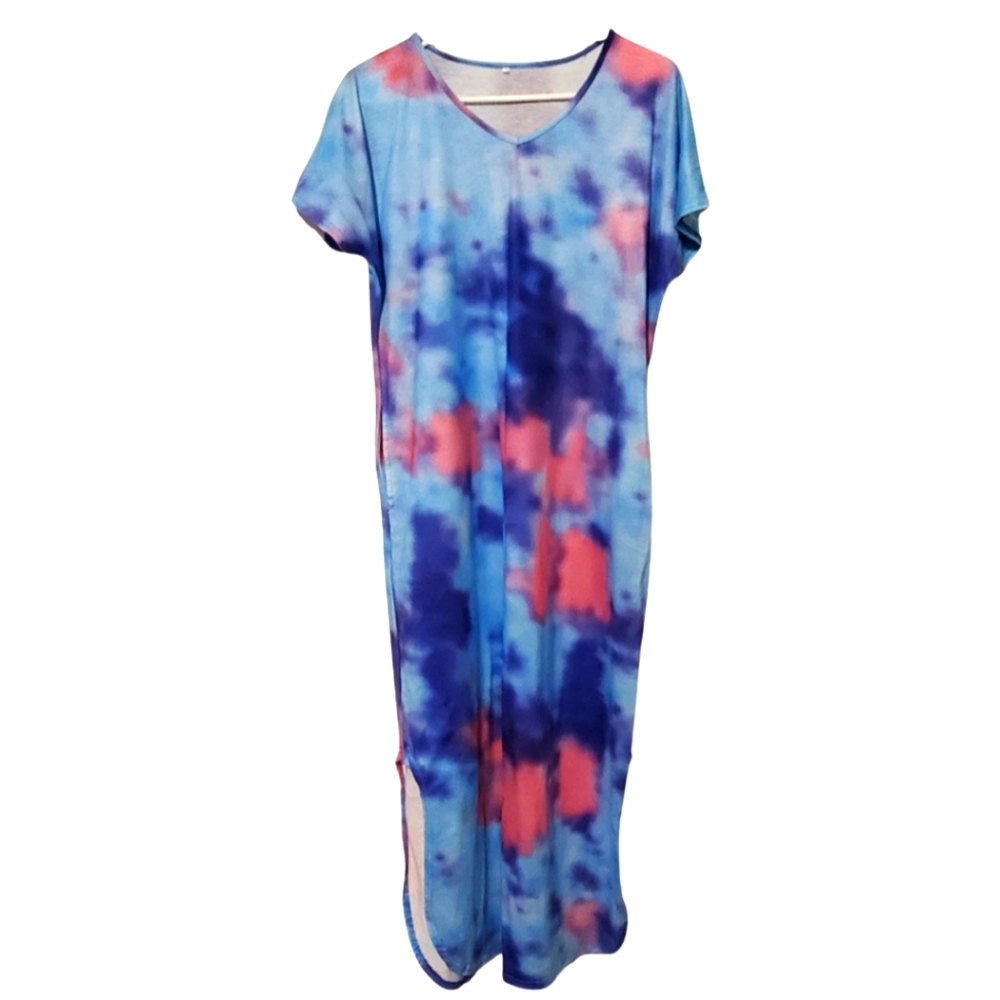 Women's Tie Dye Summer Maxi Dress Medium